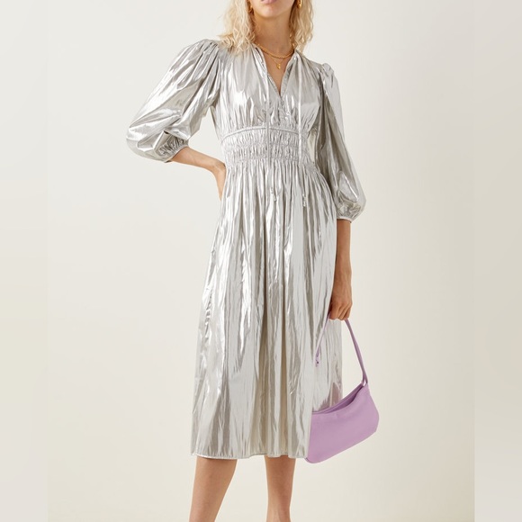 Ciao Lucia Metallic Georgina Foiled Satin Midi - Picture 8 of 10